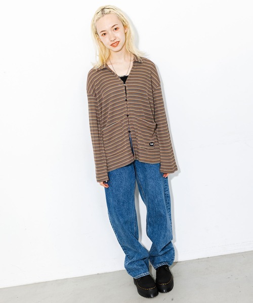 X-girl（エックスガール）の「EASY JACKET（カーディガン/ボレロ・レディース・ライトブルー/ブラック/オレンジ・S/M）」の18枚目の写真