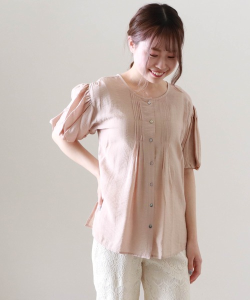 Cheek（チーク）の「袖バルーンピンタックブラウス（シャツ/ブラウス・レディース・クリーム/ブラック/オフホワイト・MEDIUM）」の3枚目の写真