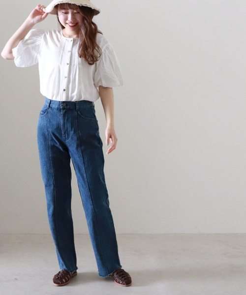 Cheek（チーク）の「袖バルーンピンタックブラウス（シャツ/ブラウス・レディース・クリーム/ブラック/オフホワイト・MEDIUM）」の10枚目の写真