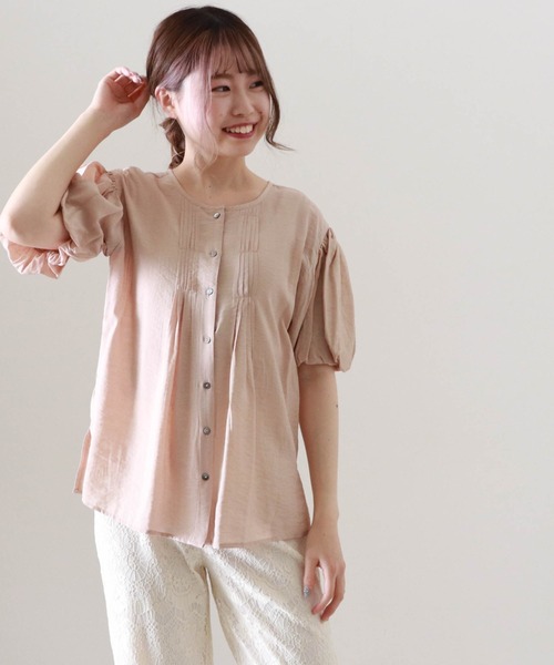 Cheek（チーク）の「袖バルーンピンタックブラウス（シャツ/ブラウス・レディース・クリーム/ブラック/オフホワイト・MEDIUM）」の21枚目の写真