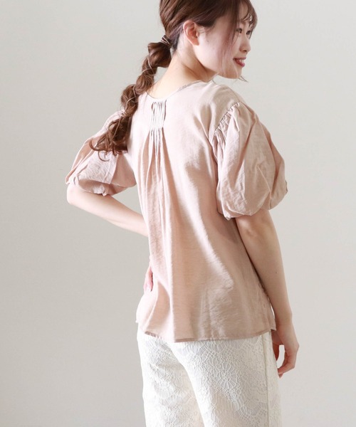 Cheek（チーク）の「袖バルーンピンタックブラウス（シャツ/ブラウス・レディース・クリーム/ブラック/オフホワイト・MEDIUM）」の22枚目の写真