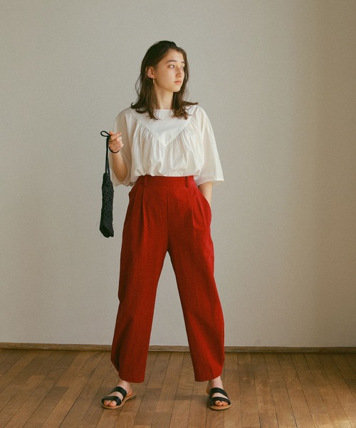 ReNorm（リノーム）の「ギャザードルマンブラウス（シャツ/ブラウス・レディース・ブラック/オフホワイト/ピンク・フリー）」の8枚目の写真