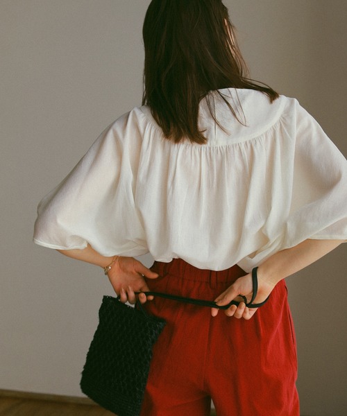 ReNorm（リノーム）の「ギャザードルマンブラウス（シャツ/ブラウス・レディース・ブラック/オフホワイト/ピンク・フリー）」の9枚目の写真