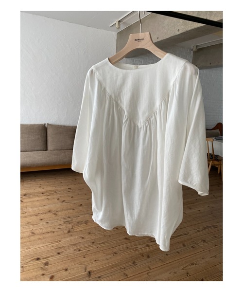 ReNorm（リノーム）の「ギャザードルマンブラウス（シャツ/ブラウス・レディース・ブラック/オフホワイト/ピンク・フリー）」の22枚目の写真