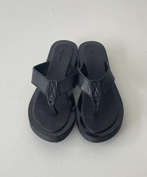 CANAL JEAN（キャナルジーン）の「from Lagoon(フロムラグーン) ゴムソール配色トングサンダル（サンダル・レディース・ブラック/ブラウン/クリーム・38/39/36/37）」の8枚目の写真