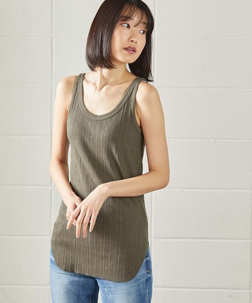 OUVRAGE CLASSE（ウヴラージュクラス）の「ランダムテレコタンクトップ（キャミソール・レディース・ブラック/オフホワイト/カーキ/ブラウン/チャコールグレー・FREE）」の15枚目の写真