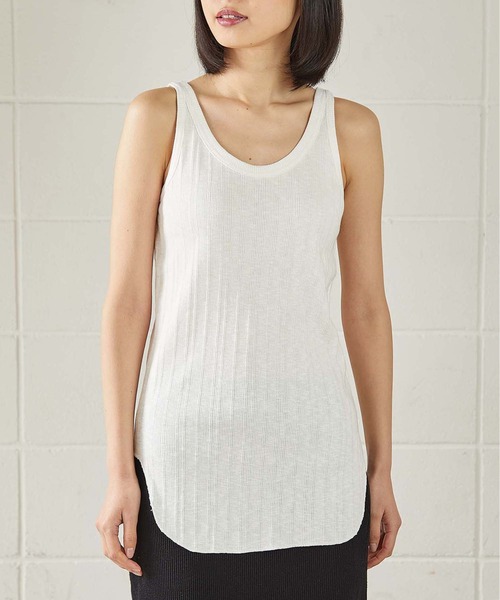 OUVRAGE CLASSE（ウヴラージュクラス）の「ランダムテレコタンクトップ（キャミソール・レディース・ブラック/オフホワイト/カーキ/ブラウン/チャコールグレー・FREE）」の21枚目の写真