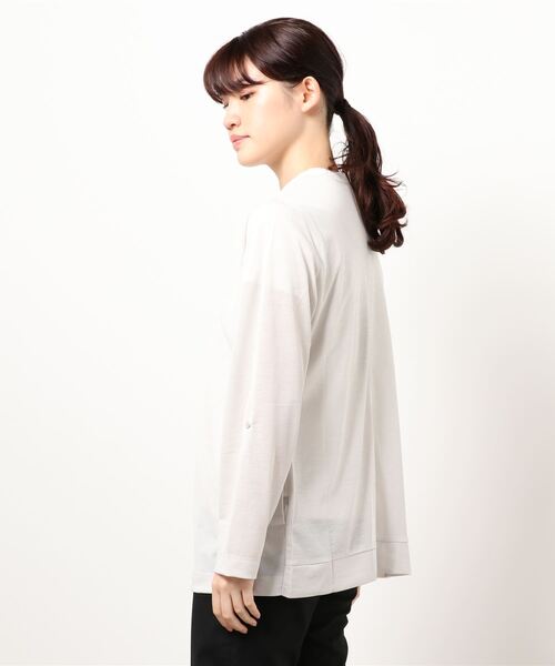 BELLUNA（ベルーナ）の「洗える涼感素材ノーカラージャケット（ノーカラージャケット・レディース・ライトグレー/ネイビー/オリーブ/ブルー・MEDIUM/LARGE/X-LARGE）」の11枚目の写真