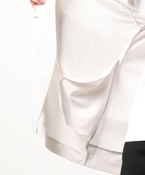 BELLUNA（ベルーナ）の「洗える涼感素材ノーカラージャケット（ノーカラージャケット・レディース・ライトグレー/ネイビー/オリーブ/ブルー・MEDIUM/LARGE/X-LARGE）」の6枚目の写真