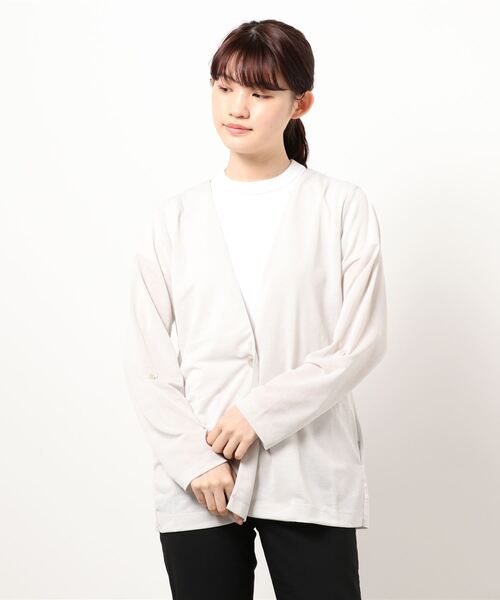 BELLUNA（ベルーナ）の「洗える涼感素材ノーカラージャケット（ノーカラージャケット・レディース・ライトグレー/ネイビー/オリーブ/ブルー・MEDIUM/LARGE/X-LARGE）」の13枚目の写真