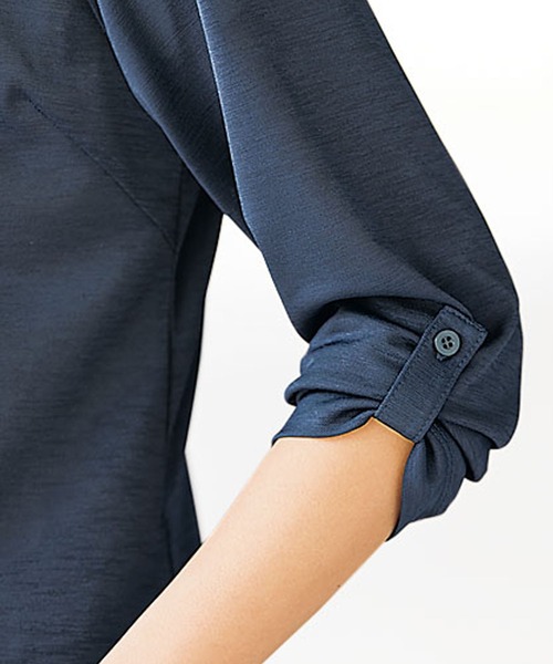 BELLUNA（ベルーナ）の「洗える涼感素材ノーカラージャケット（ノーカラージャケット・レディース・ライトグレー/ネイビー/オリーブ/ブルー・MEDIUM/LARGE/X-LARGE）」の9枚目の写真