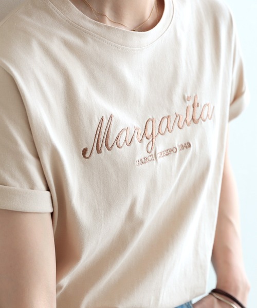 reca（レカ）の「ロゴ刺繍Tシャツ（Tシャツ/カットソー・レディース・ベージュ/オフホワイト/チャコール/モカ・FREE）」の6枚目の写真