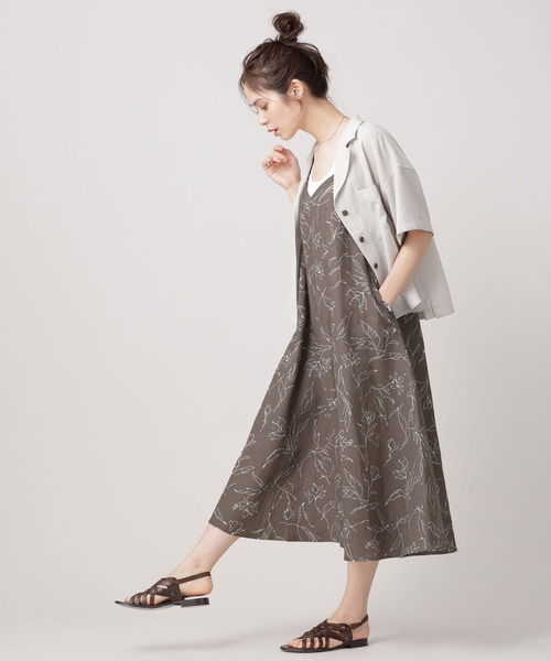 NANO universe(ナノユニバース)の「線画フラワーキャミワンピース NANO universe(ナノユニバース)の「線画フラワーキャミワンピース