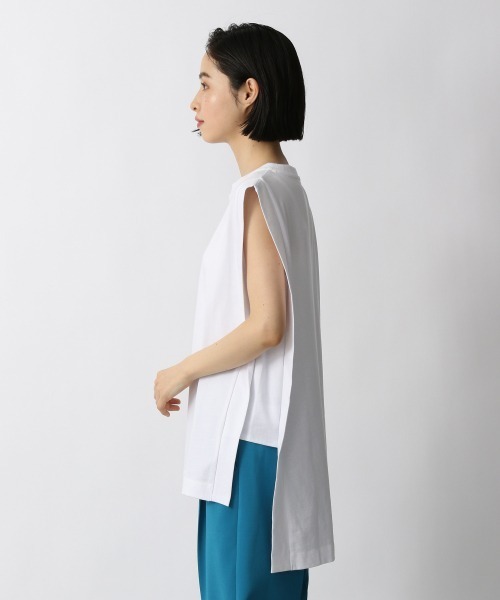 LOWRYS FARM（ローリーズファーム）の「タックキリカエノースリーブ　948773（Tシャツ/カットソー・レディース・オフホワイト/ブラック/ブルー・FREE）」の14枚目の写真