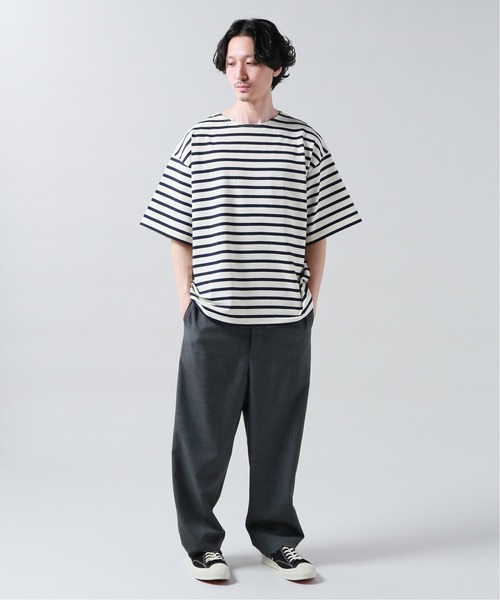 JOURNAL STANDARD（ジャーナルスタンダード）の「フレンチボーダー ボートネック ショートスリーブTシャツ（Tシャツ/カットソー・メンズ・ブラック系その他/アイボリー・MEDIUM/LARGE）」の3枚目の写真