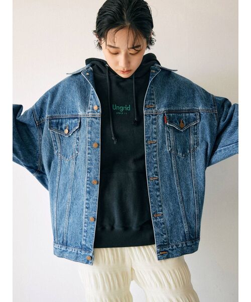 Ungrid / アングリッド / ビッグシルエットデニムジャケット ブラック Ungrid デニムジャケット gジャン ビッグシルエットデニム