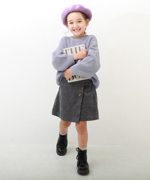 devirock(デビロック)の「洗える ビッグシルエット ローゲージニット(ニット/セーター・キッズ・アイボリー/ブルー/ブラウン系その他/グレイッシュブルー/グレー系その他/パープル系その他/ダークブラウン/バイオレット/グリーン・150cm/120cm/110cm/130cm/100cm/140cm/160cm)」の11枚目の写真