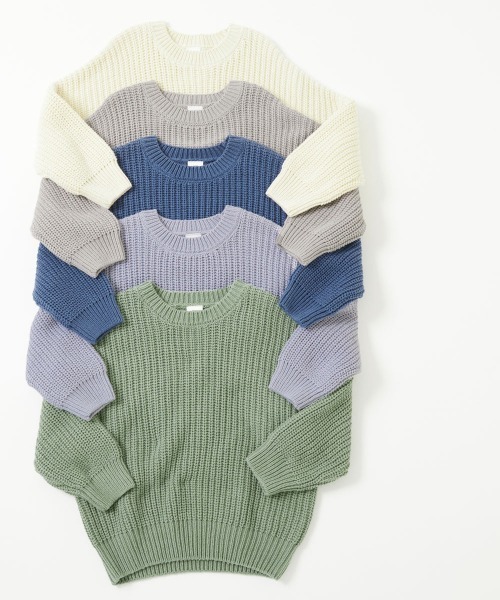 devirock(デビロック)の「洗える ビッグシルエット ローゲージニット(ニット/セーター・キッズ・アイボリー/ブルー/ブラウン系その他/グレイッシュブルー/グレー系その他/パープル系その他/ダークブラウン/バイオレット/グリーン・150cm/120cm/110cm/130cm/100cm/140cm/160cm)」の21枚目の写真