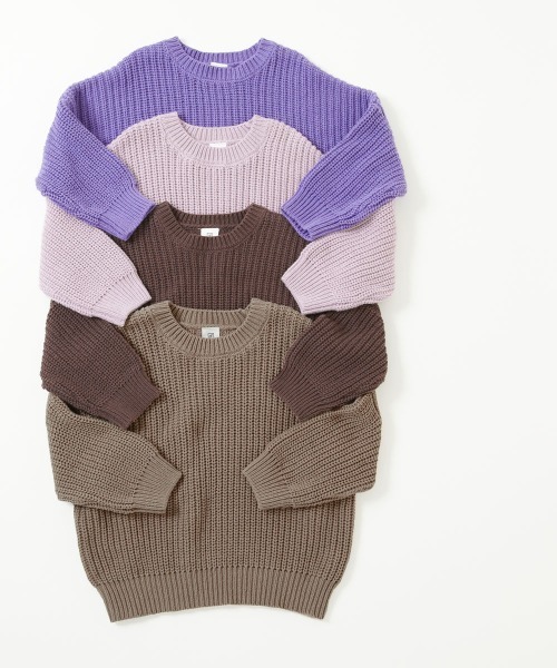 devirock(デビロック)の「洗える ビッグシルエット ローゲージニット(ニット/セーター・キッズ・アイボリー/ブルー/ブラウン系その他/グレイッシュブルー/グレー系その他/パープル系その他/ダークブラウン/バイオレット/グリーン・150cm/120cm/110cm/130cm/100cm/140cm/160cm)」の20枚目の写真