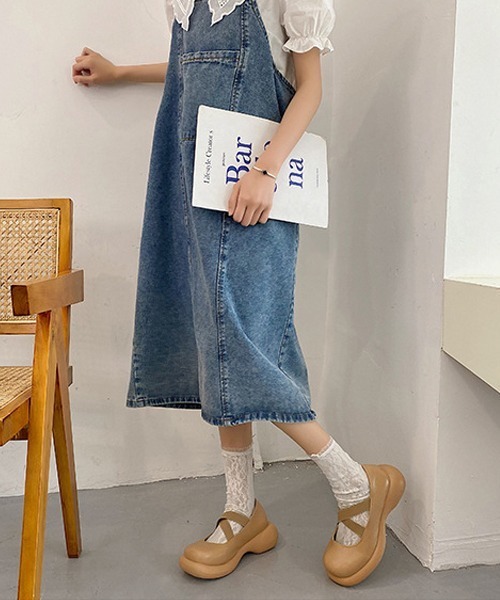 SVEC(シュベック)の「厚底 スクエアトゥ クロス ストラップ メリージェーン スニーカー(スニーカー・レディース・ブラック系その他/ベージュ/ブラック・36/38/37/39/35)」の13枚目の写真