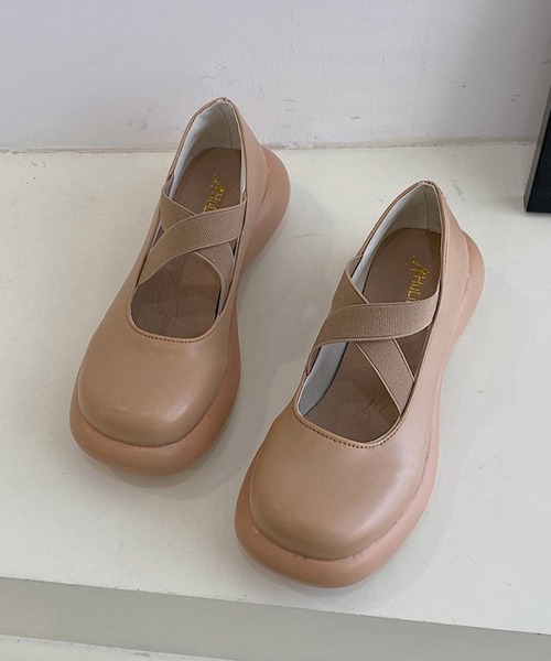 SVEC(シュベック)の「厚底 スクエアトゥ クロス ストラップ メリージェーン スニーカー(スニーカー・レディース・ブラック系その他/ベージュ/ブラック・36/38/37/39/35)」の20枚目の写真