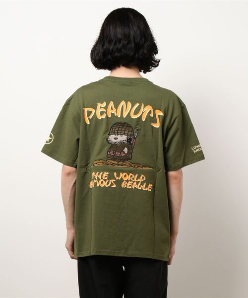 PEANUTS（ピーナッツ）の「LOWBLOW KNUCKLE / ローブローナックル / PEANUTS / ミリタリーＴシャツ (M2)（Tシャツ/カットソー・メンズ・ホワイト/カーキ/ブラック・L/M/XL/XXL）」の3枚目の写真