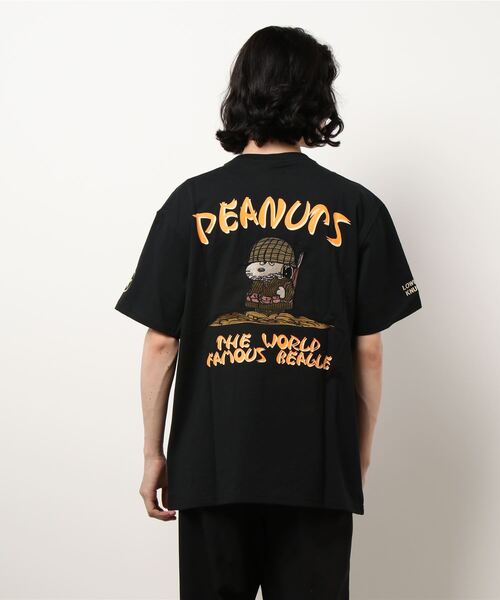 PEANUTS（ピーナッツ）の「LOWBLOW KNUCKLE / ローブローナックル / PEANUTS / ミリタリーＴシャツ (M2)（Tシャツ/カットソー・メンズ・ホワイト/カーキ/ブラック・L/M/XL/XXL）」の2枚目の写真