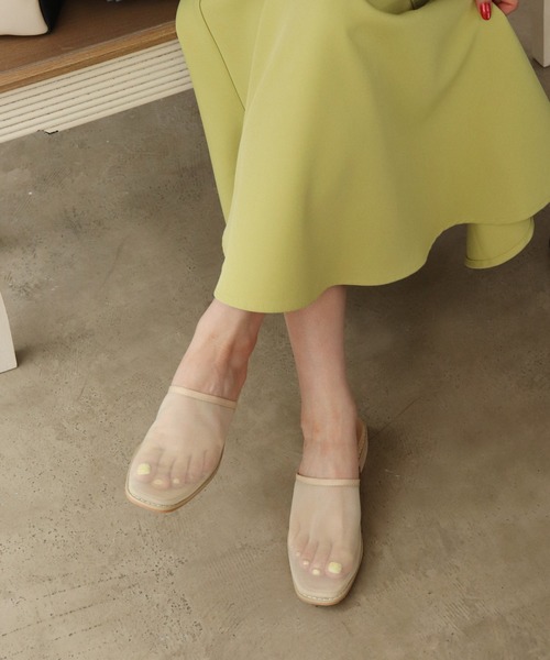 Shelly island(シェリーアイランド)の「メッシュミュール(サンダル・レディース・ブラック/ベージュ・M/L)」の1枚目の写真