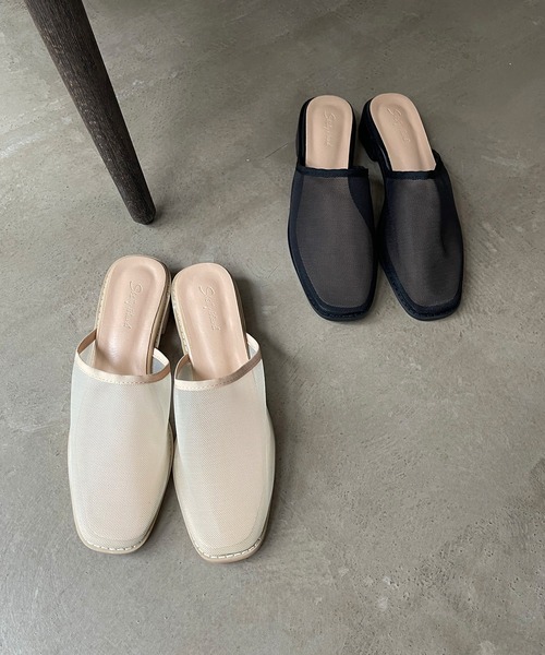 Shelly island(シェリーアイランド)の「メッシュミュール(サンダル・レディース・ブラック/ベージュ・M/L)」の18枚目の写真