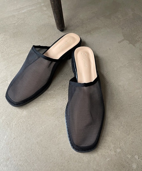 Shelly island(シェリーアイランド)の「メッシュミュール(サンダル・レディース・ブラック/ベージュ・M/L)」の8枚目の写真