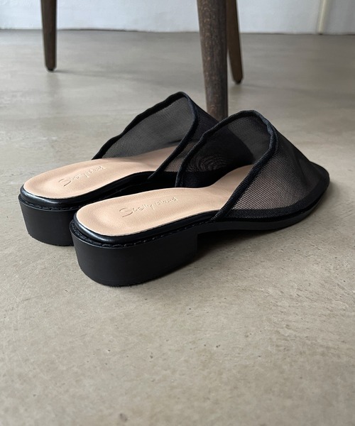 Shelly island(シェリーアイランド)の「メッシュミュール(サンダル・レディース・ブラック/ベージュ・M/L)」の4枚目の写真