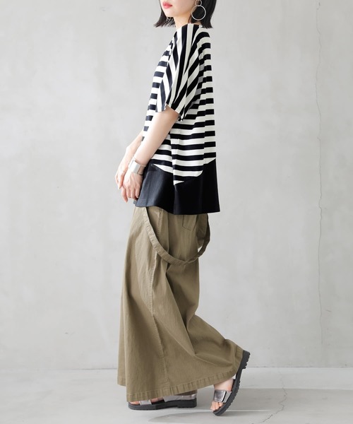 osharewalker（オシャレウォーカー）の「【廃盤】『ゆるっと配色ボーダーカットソー』（Tシャツ/カットソー・レディース・ブラック/ネイビー・FREE）」の11枚目の写真