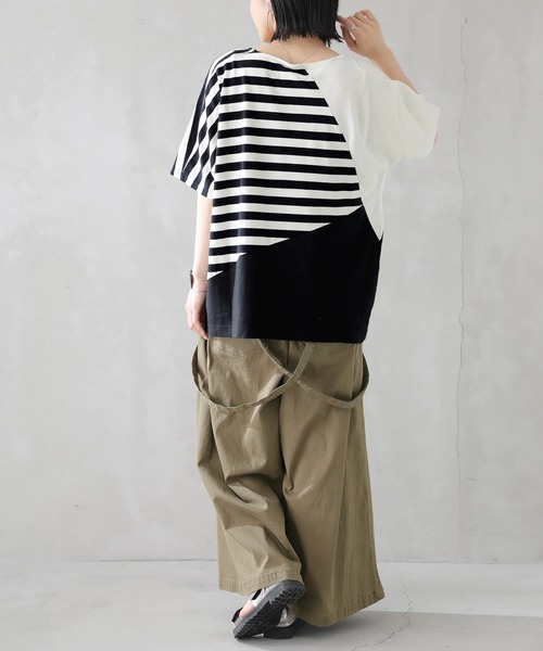 osharewalker（オシャレウォーカー）の「【廃盤】『ゆるっと配色ボーダーカットソー』（Tシャツ/カットソー・レディース・ブラック/ネイビー・FREE）」の12枚目の写真