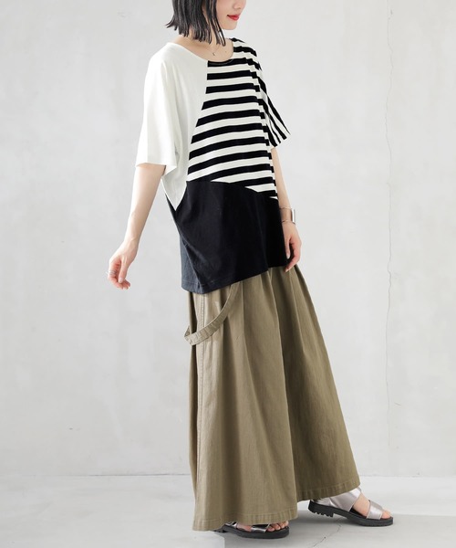 osharewalker（オシャレウォーカー）の「【廃盤】『ゆるっと配色ボーダーカットソー』（Tシャツ/カットソー・レディース・ブラック/ネイビー・FREE）」の10枚目の写真