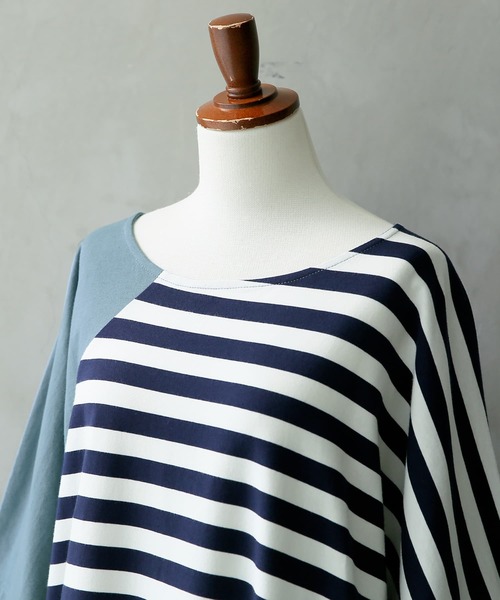 osharewalker（オシャレウォーカー）の「【廃盤】『ゆるっと配色ボーダーカットソー』（Tシャツ/カットソー・レディース・ブラック/ネイビー・FREE）」の14枚目の写真