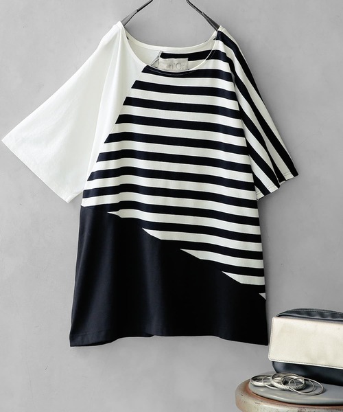 osharewalker（オシャレウォーカー）の「【廃盤】『ゆるっと配色ボーダーカットソー』（Tシャツ/カットソー・レディース・ブラック/ネイビー・FREE）」の19枚目の写真