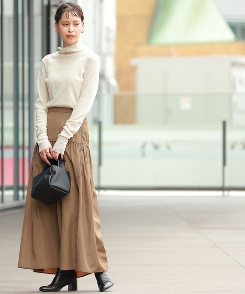 Ray BEAMS（レイビームス）の「Ray BEAMS / チュール ハイネック ロングスリーブ カットソー（Tシャツ/カットソー・レディース・ブラック/イエロー/ホワイト系その他6/ケリー・ONE SIZE）」の9枚目の写真