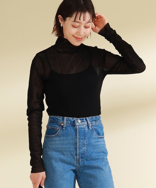 Ray BEAMS（レイビームス）の「Ray BEAMS / チュール ハイネック ロングスリーブ カットソー（Tシャツ/カットソー・レディース・ブラック/イエロー/ホワイト系その他6/ケリー・ONE SIZE）」の8枚目の写真