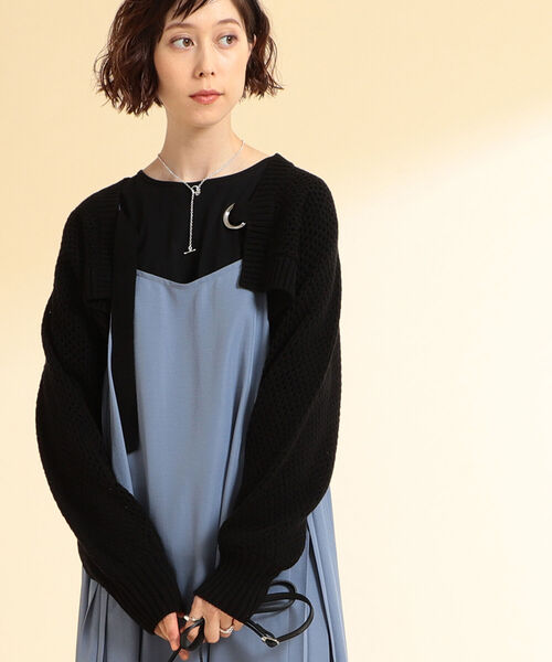Ray BEAMS（レイビームス）の「Ray BEAMS / メッシュ編み アームボレロ（カーディガン/ボレロ・レディース・ブラック/オフホワイト・ONE SIZE）」の2枚目の写真