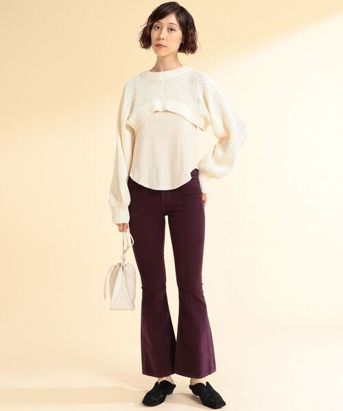 Ray BEAMS（レイビームス）の「Ray BEAMS / メッシュ編み アームボレロ（カーディガン/ボレロ・レディース・ブラック/オフホワイト・ONE SIZE）」の7枚目の写真