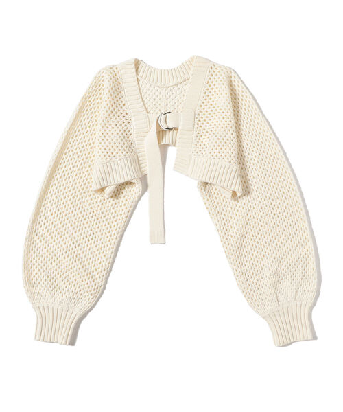 Ray BEAMS（レイビームス）の「Ray BEAMS / メッシュ編み アームボレロ（カーディガン/ボレロ・レディース・ブラック/オフホワイト・ONE SIZE）」の11枚目の写真