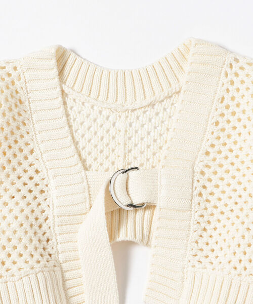 Ray BEAMS（レイビームス）の「Ray BEAMS / メッシュ編み アームボレロ（カーディガン/ボレロ・レディース・ブラック/オフホワイト・ONE SIZE）」の13枚目の写真