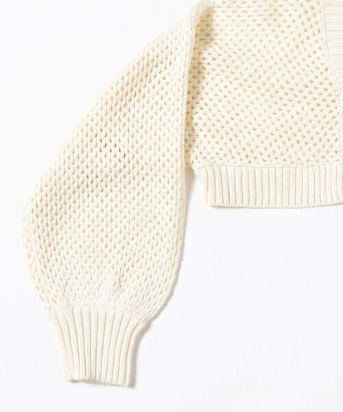 Ray BEAMS（レイビームス）の「Ray BEAMS / メッシュ編み アームボレロ（カーディガン/ボレロ・レディース・ブラック/オフホワイト・ONE SIZE）」の3枚目の写真