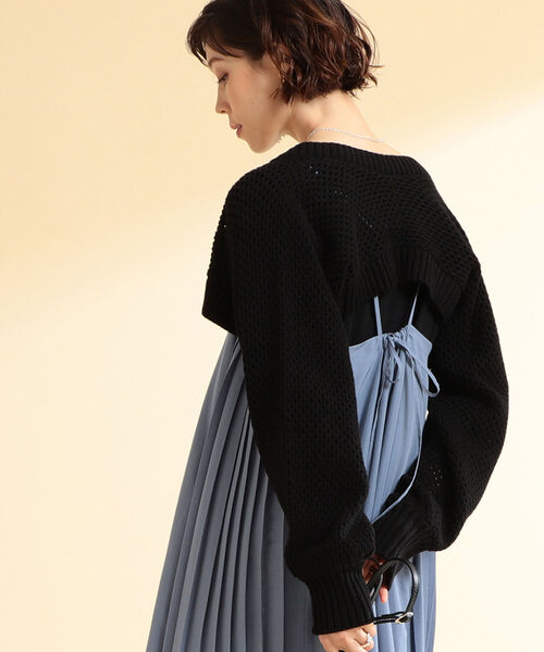 Ray BEAMS（レイビームス）の「Ray BEAMS / メッシュ編み アームボレロ（カーディガン/ボレロ・レディース・ブラック/オフホワイト・ONE SIZE）」の6枚目の写真