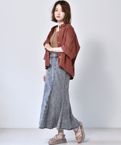 RETRO GIRL（レトロガール）の「レースアップマーメイドSK（スカート・レディース・ブラック/アイボリー/ダークブルー/ボルドー・FREE）」の5枚目の写真