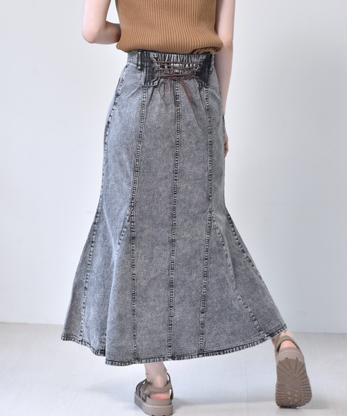 RETRO GIRL（レトロガール）の「レースアップマーメイドSK（スカート・レディース・ブラック/アイボリー/ダークブルー/ボルドー・FREE）」の18枚目の写真