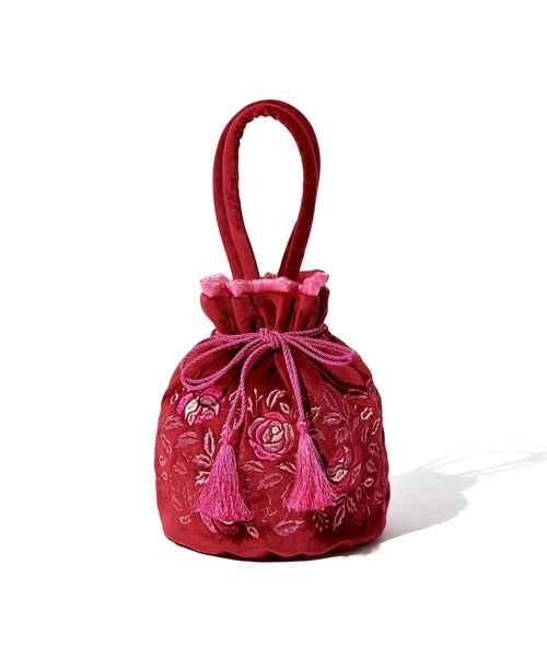 Francfranc(フランフラン)の「ANNA SUI 巾着バッグ レッド(ハンドバッグ・レディース・レッド・FREE)」の1枚目の写真