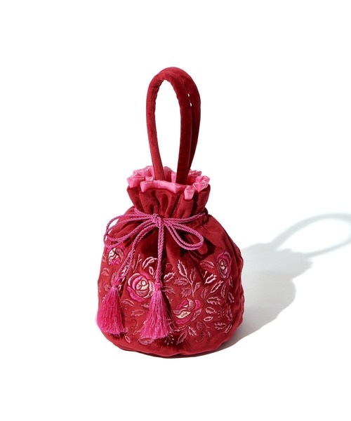 Francfranc(フランフラン)の「ANNA SUI 巾着バッグ レッド(ハンドバッグ・レディース・レッド・FREE)」の3枚目の写真