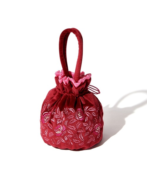 Francfranc(フランフラン)の「ANNA SUI 巾着バッグ レッド(ハンドバッグ・レディース・レッド・FREE)」の4枚目の写真