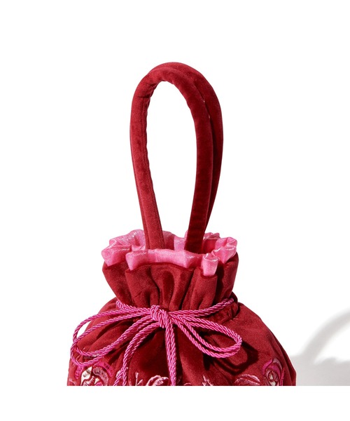 Francfranc(フランフラン)の「ANNA SUI 巾着バッグ レッド(ハンドバッグ・レディース・レッド・FREE)」の5枚目の写真